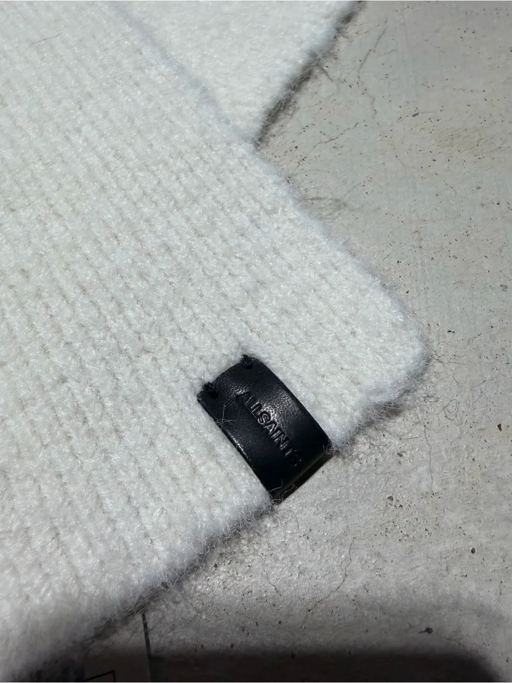 All saints NWT fuzzy Soft White Knit Scarf MSRP$199
